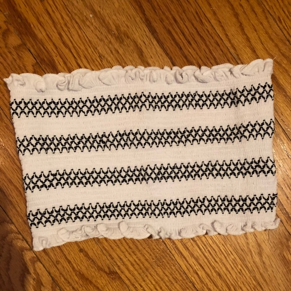 silence + noise Tops - Silence & noise black & white smocked tube top